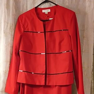 Women's 2 Piece Red Dress With Jacket